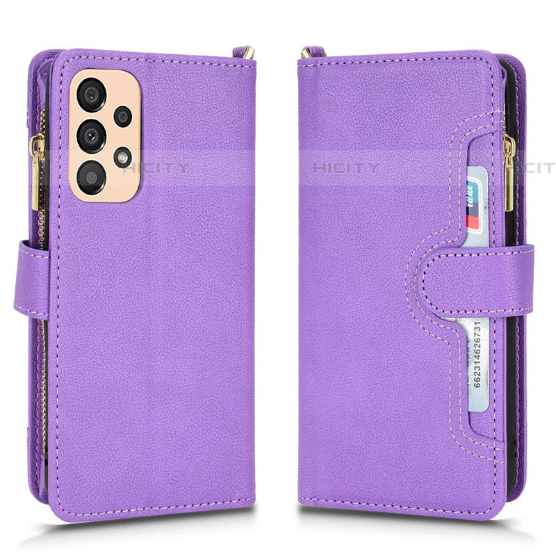 Coque Portefeuille Livre Cuir Etui Clapet BY2 pour Samsung Galaxy A33 5G Violet Plus