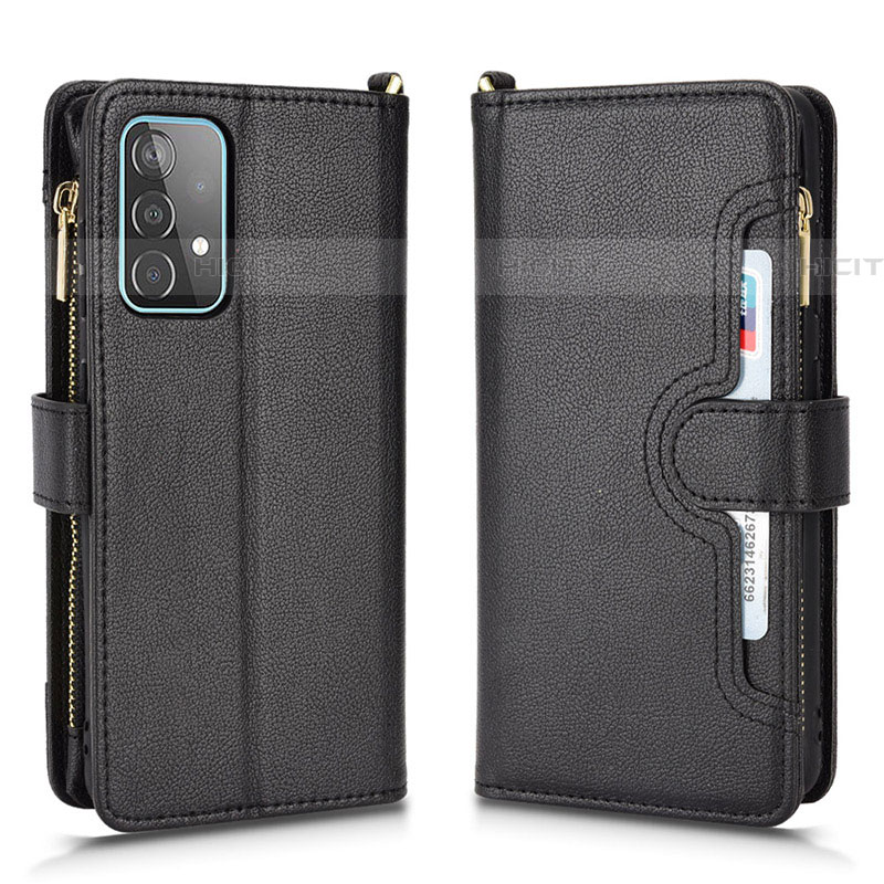 Coque Portefeuille Livre Cuir Etui Clapet BY2 pour Samsung Galaxy A52 4G Noir Plus