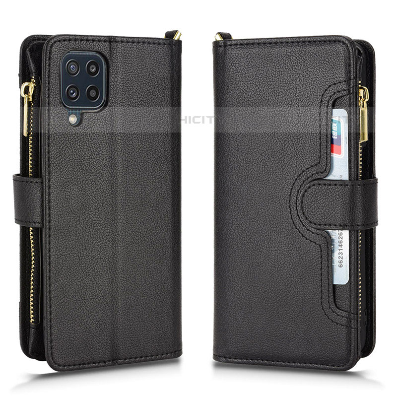 Coque Portefeuille Livre Cuir Etui Clapet BY2 pour Samsung Galaxy M22 4G Noir Plus