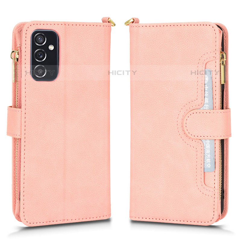 Coque Portefeuille Livre Cuir Etui Clapet BY2 pour Samsung Galaxy M52 5G Or Rose Plus