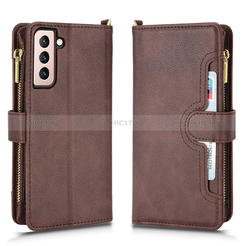 Coque Portefeuille Livre Cuir Etui Clapet BY2 pour Samsung Galaxy S22 Plus 5G Marron Plus