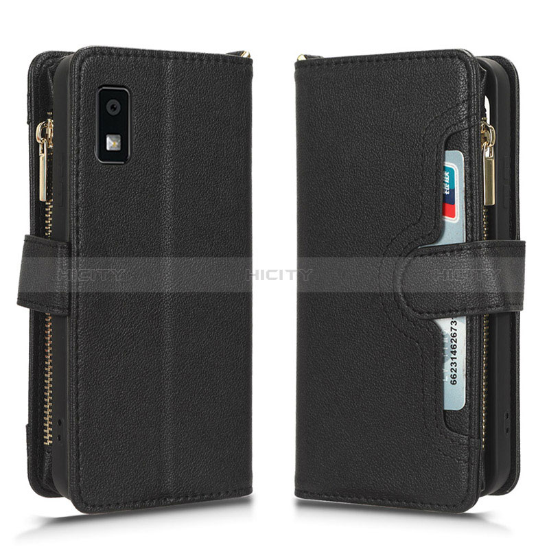 Coque Portefeuille Livre Cuir Etui Clapet BY2 pour Sharp Aquos wish3 Noir Plus