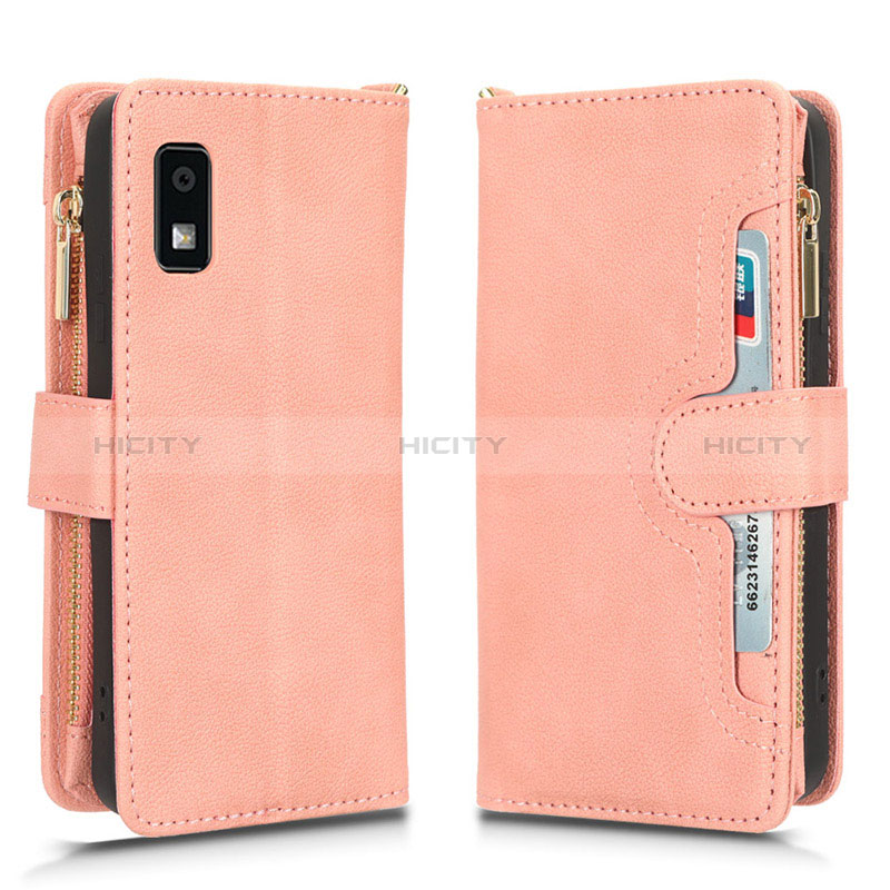 Coque Portefeuille Livre Cuir Etui Clapet BY2 pour Sharp Aquos wish3 Or Rose Plus