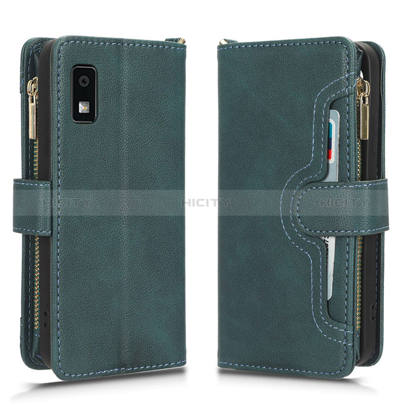 Coque Portefeuille Livre Cuir Etui Clapet BY2 pour Sharp Aquos wish3 Vert Plus