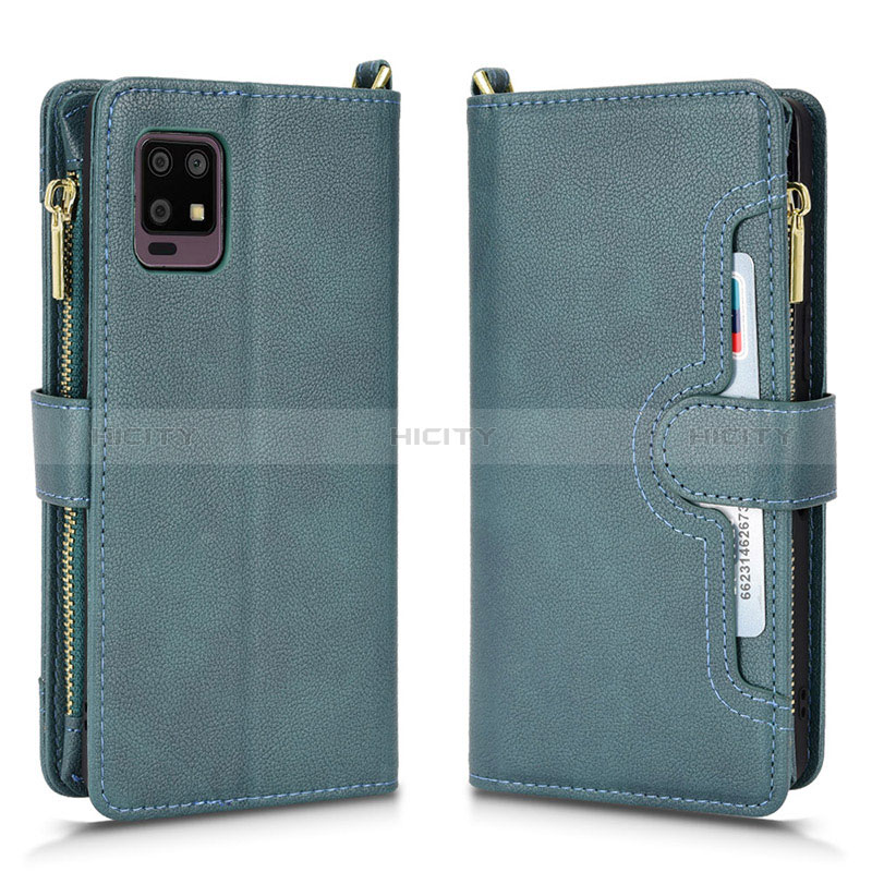 Coque Portefeuille Livre Cuir Etui Clapet BY2 pour Sharp Aquos Zero6 Vert Plus