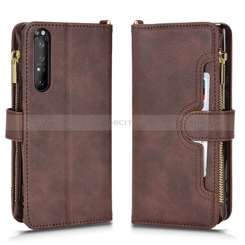 Coque Portefeuille Livre Cuir Etui Clapet BY2 pour Sony Xperia 1 II Marron Plus