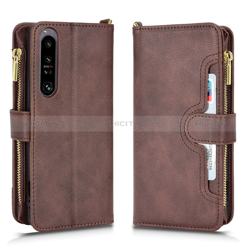 Coque Portefeuille Livre Cuir Etui Clapet BY2 pour Sony Xperia 1 IV Marron Plus