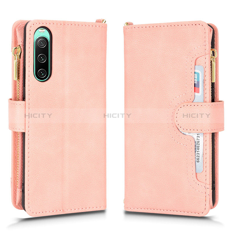 Coque Portefeuille Livre Cuir Etui Clapet BY2 pour Sony Xperia 10 IV Violet Plus