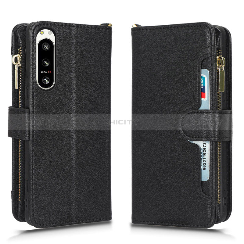 Coque Portefeuille Livre Cuir Etui Clapet BY2 pour Sony Xperia 5 IV Noir Plus