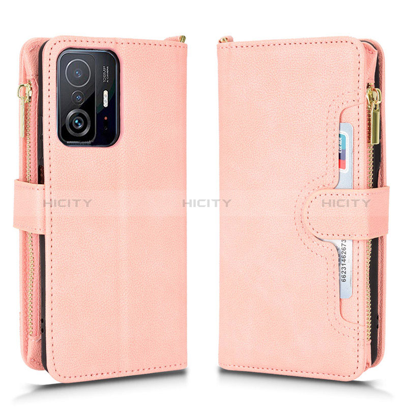 Coque Portefeuille Livre Cuir Etui Clapet BY2 pour Xiaomi Mi 11T 5G Or Rose Plus