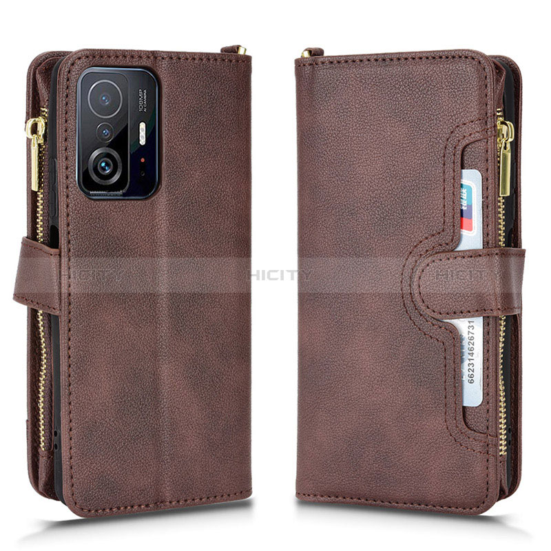 Coque Portefeuille Livre Cuir Etui Clapet BY2 pour Xiaomi Mi 11T Pro 5G Marron Plus