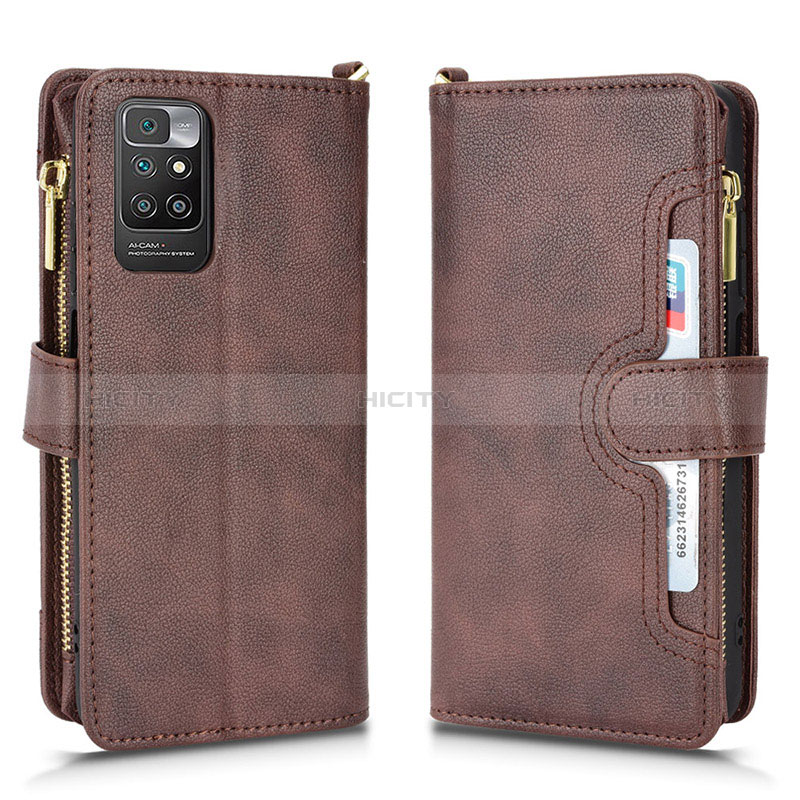 Coque Portefeuille Livre Cuir Etui Clapet BY2 pour Xiaomi Redmi 10 (2022) Marron Plus