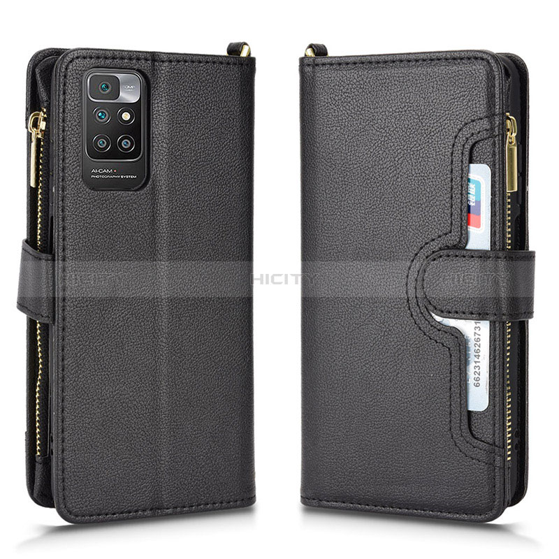 Coque Portefeuille Livre Cuir Etui Clapet BY2 pour Xiaomi Redmi 10 (2022) Noir Plus