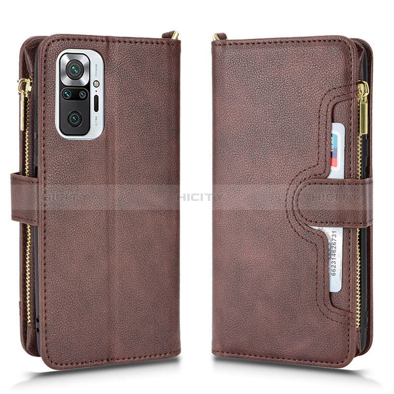 Coque Portefeuille Livre Cuir Etui Clapet BY2 pour Xiaomi Redmi Note 10 Pro 4G Marron Plus