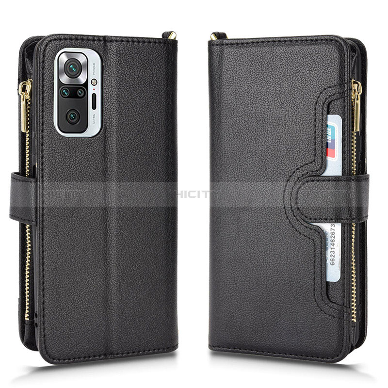 Coque Portefeuille Livre Cuir Etui Clapet BY2 pour Xiaomi Redmi Note 10 Pro 4G Noir Plus