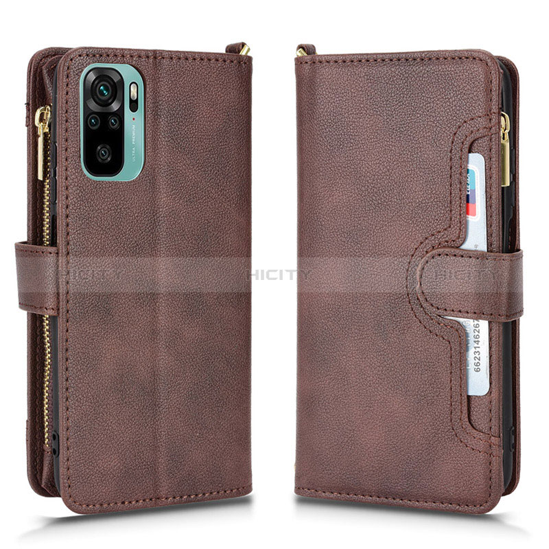 Coque Portefeuille Livre Cuir Etui Clapet BY2 pour Xiaomi Redmi Note 10S 4G Marron Plus