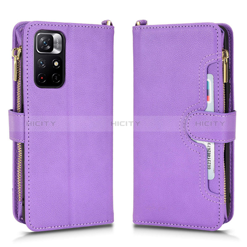 Coque Portefeuille Livre Cuir Etui Clapet BY2 pour Xiaomi Redmi Note 11S 5G Violet Plus