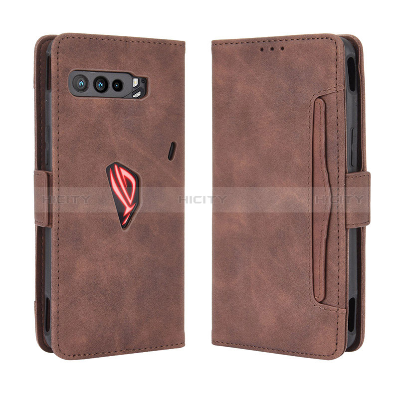 Coque Portefeuille Livre Cuir Etui Clapet BY3 pour Asus ROG Phone 3 Strix ZS661KS Marron Plus