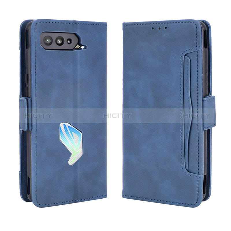 Coque Portefeuille Livre Cuir Etui Clapet BY3 pour Asus ROG Phone 5 Pro Bleu Plus