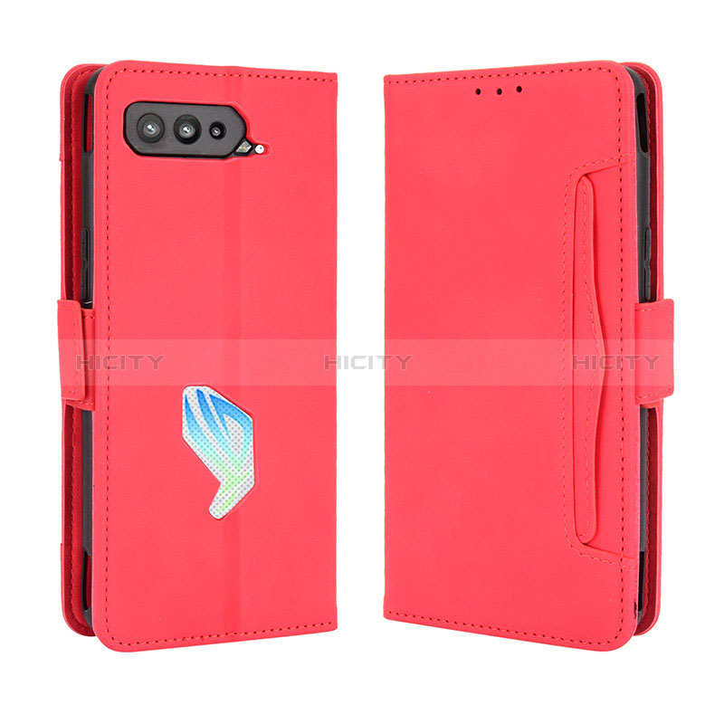 Coque Portefeuille Livre Cuir Etui Clapet BY3 pour Asus ROG Phone 5 Pro Rouge Plus