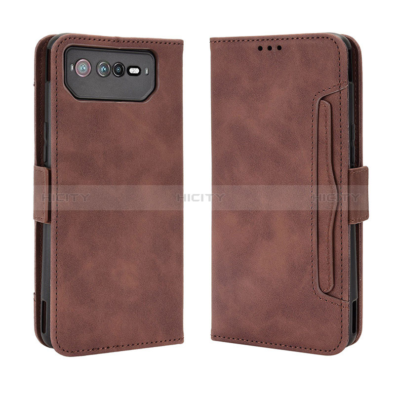 Coque Portefeuille Livre Cuir Etui Clapet BY3 pour Asus ROG Phone 6 Marron Plus