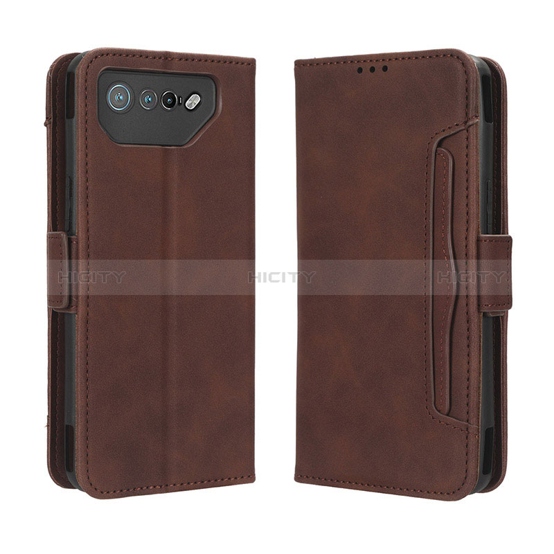 Coque Portefeuille Livre Cuir Etui Clapet BY3 pour Asus ROG Phone 7 Marron Plus