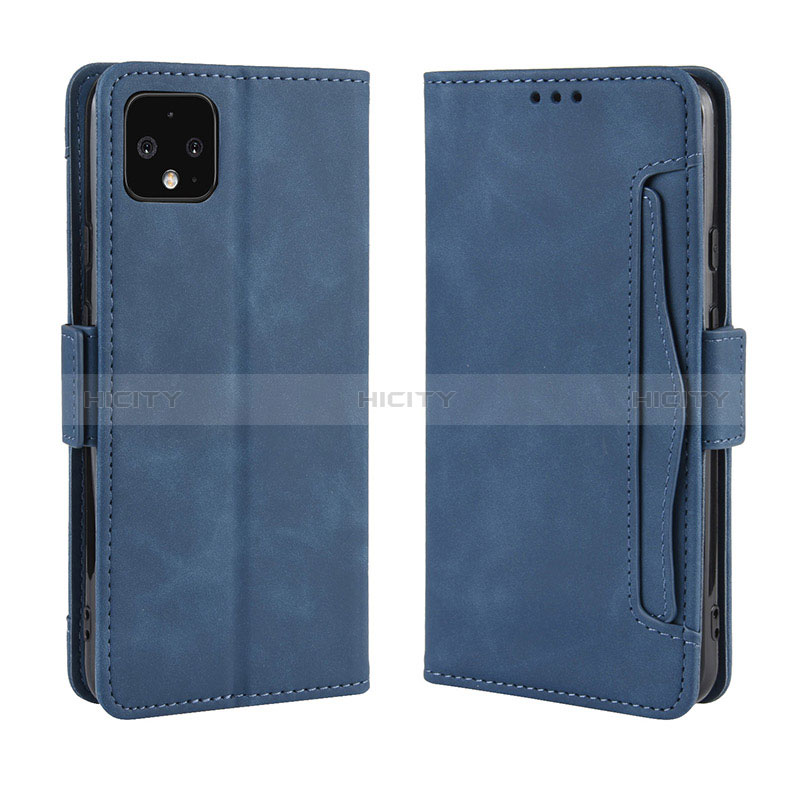 Coque Portefeuille Livre Cuir Etui Clapet BY3 pour Google Pixel 4 Bleu Plus