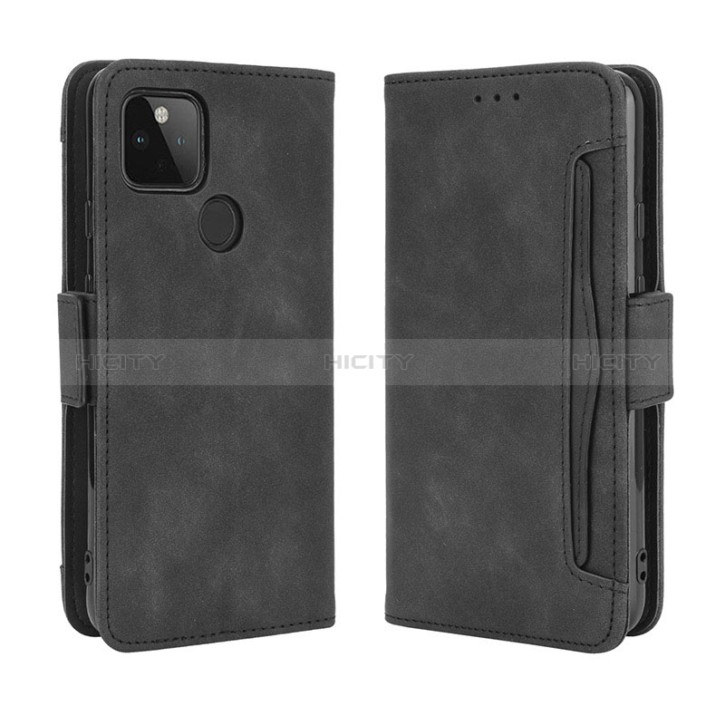 Coque Portefeuille Livre Cuir Etui Clapet BY3 pour Google Pixel 4a 5G Noir Plus