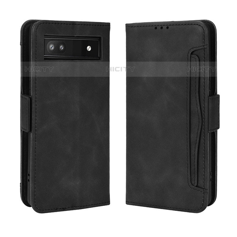 Coque Portefeuille Livre Cuir Etui Clapet BY3 pour Google Pixel 6a 5G Noir Plus