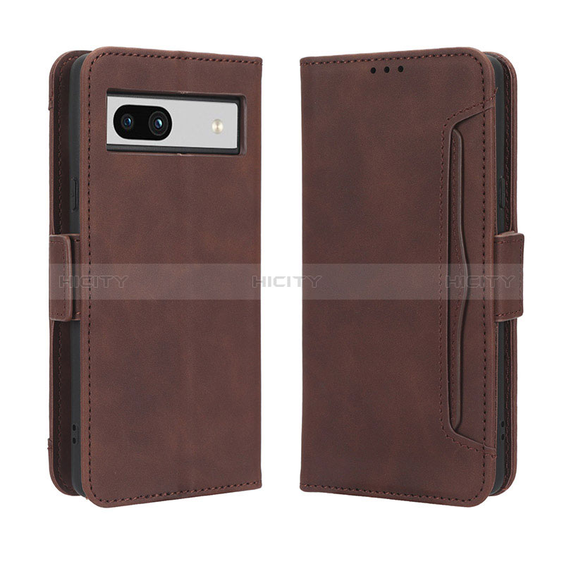 Coque Portefeuille Livre Cuir Etui Clapet BY3 pour Google Pixel 7a 5G Marron Plus