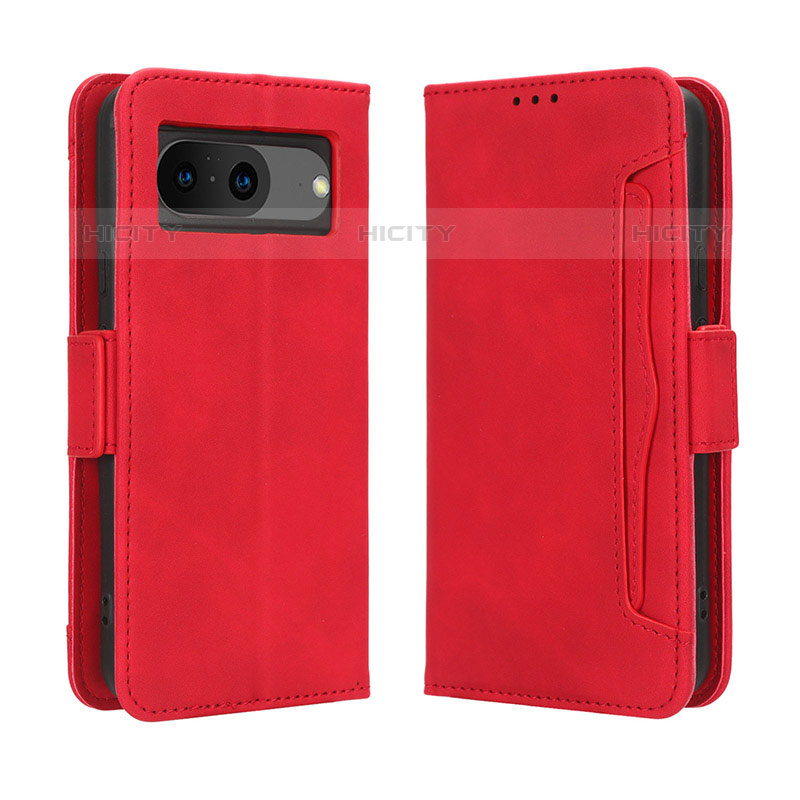 Coque Portefeuille Livre Cuir Etui Clapet BY3 pour Google Pixel 8 5G Rouge Plus