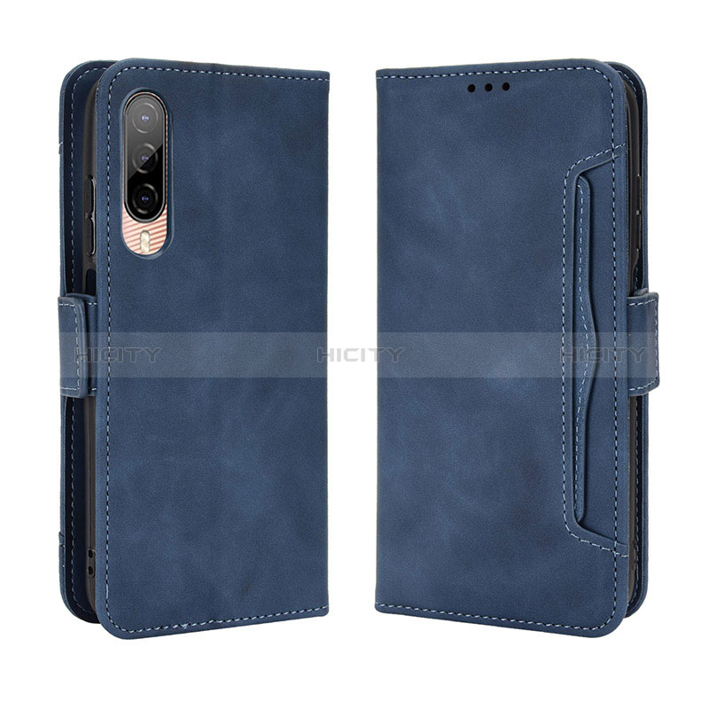 Coque Portefeuille Livre Cuir Etui Clapet BY3 pour HTC Desire 22 Pro 5G Bleu Plus