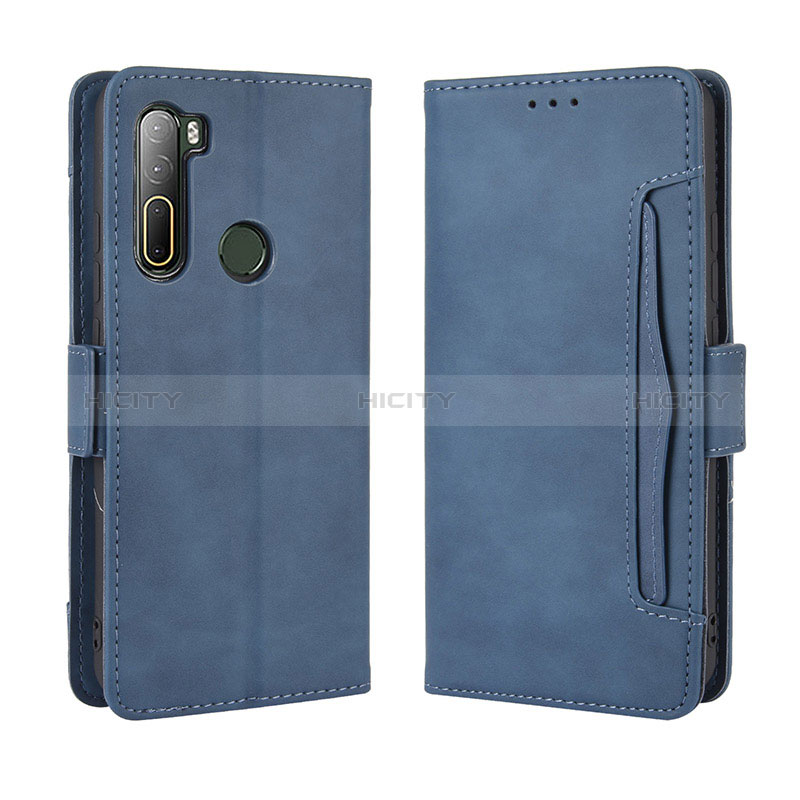 Coque Portefeuille Livre Cuir Etui Clapet BY3 pour HTC U20 5G Bleu Plus