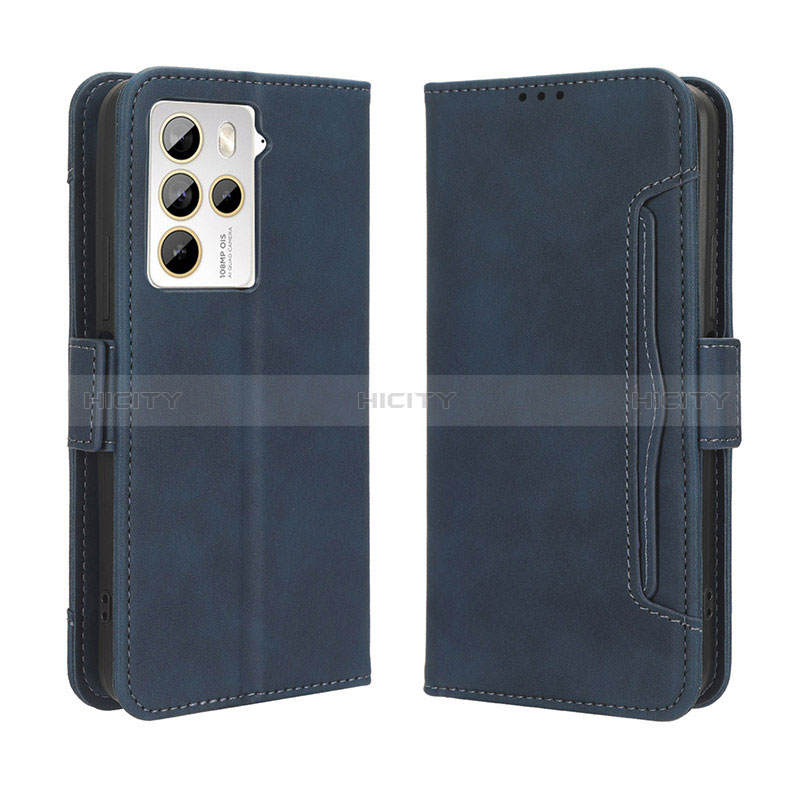 Coque Portefeuille Livre Cuir Etui Clapet BY3 pour HTC U23 5G Bleu Plus