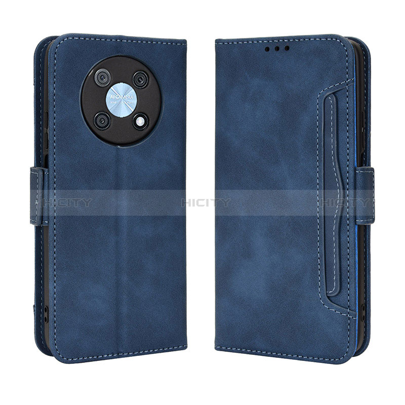 Coque Portefeuille Livre Cuir Etui Clapet BY3 pour Huawei Enjoy 50 Pro Bleu Plus