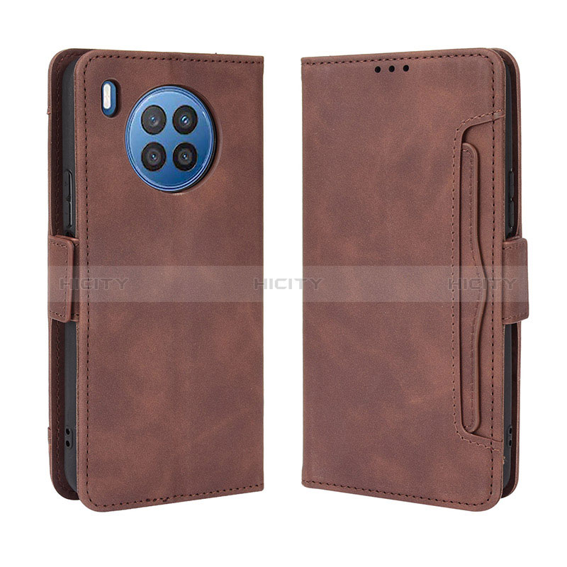 Coque Portefeuille Livre Cuir Etui Clapet BY3 pour Huawei Honor 50 Lite Marron Plus