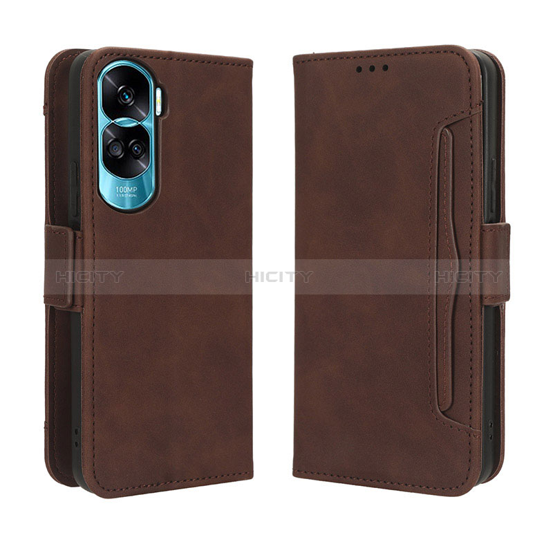 Coque Portefeuille Livre Cuir Etui Clapet BY3 pour Huawei Honor 90 Lite 5G Marron Plus