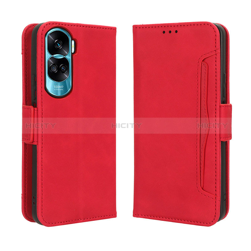 Coque Portefeuille Livre Cuir Etui Clapet BY3 pour Huawei Honor 90 Lite 5G Rouge Plus