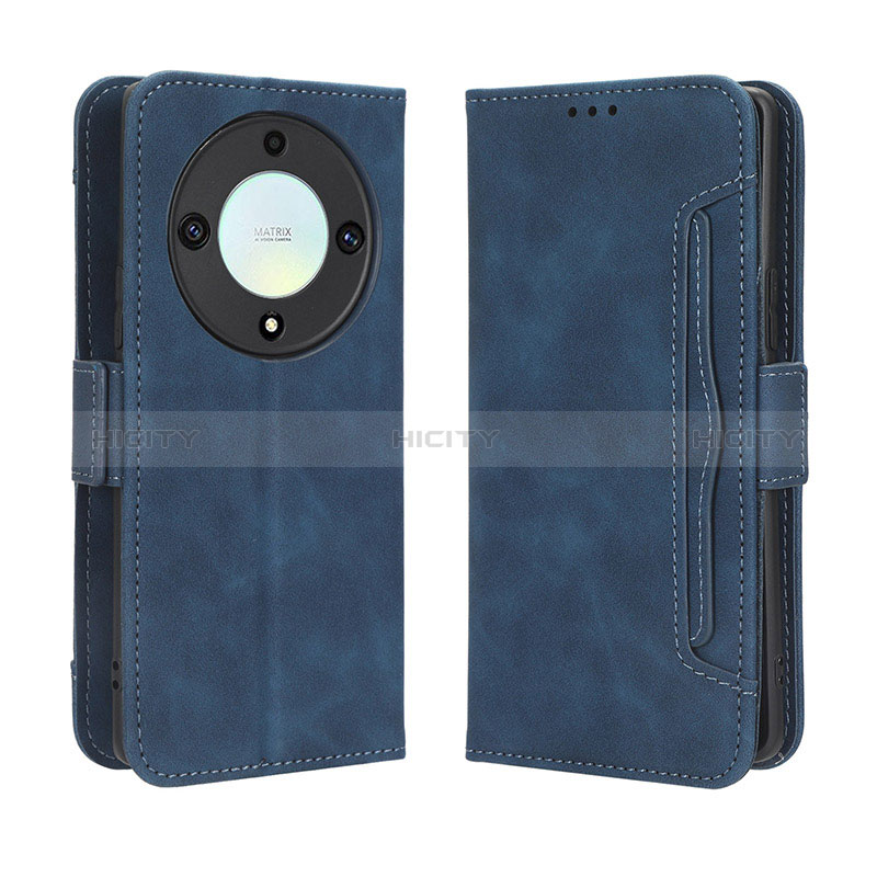 Coque Portefeuille Livre Cuir Etui Clapet BY3 pour Huawei Honor Magic5 Lite 5G Bleu Plus