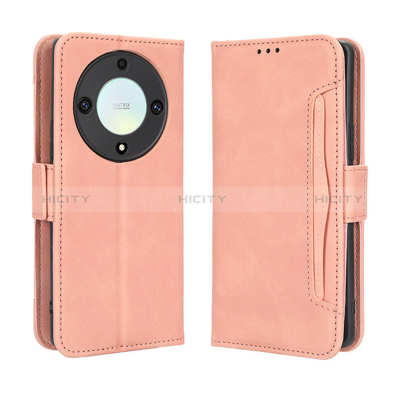 Coque Portefeuille Livre Cuir Etui Clapet BY3 pour Huawei Honor Magic5 Lite 5G Rose Plus