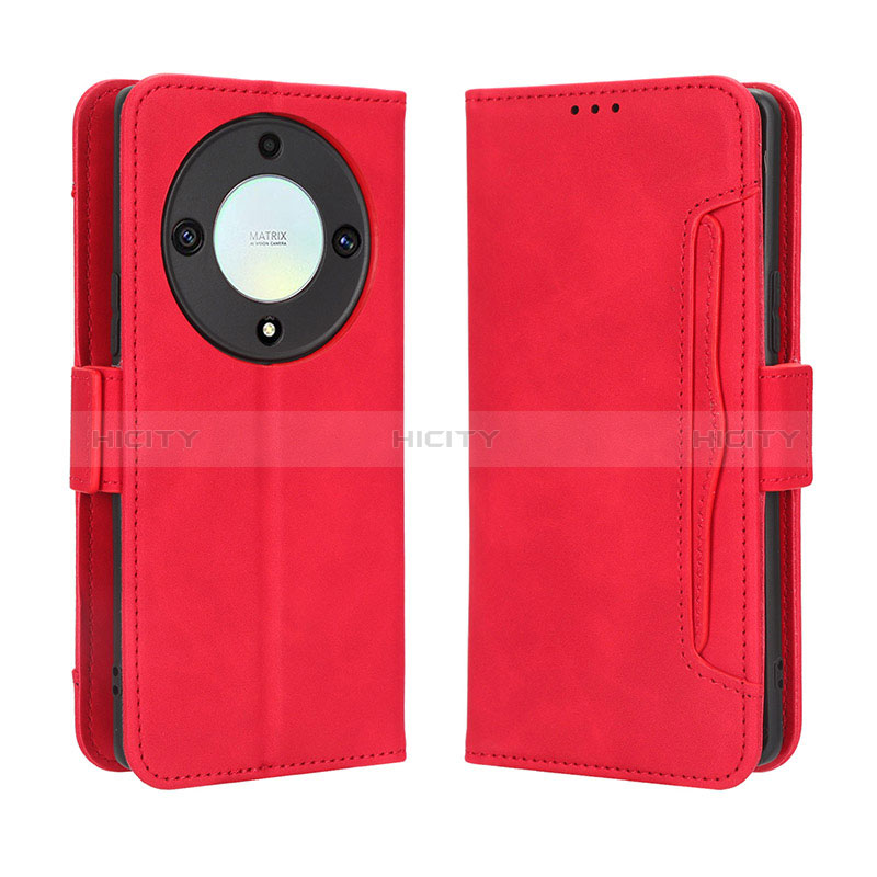 Coque Portefeuille Livre Cuir Etui Clapet BY3 pour Huawei Honor Magic5 Lite 5G Rouge Plus