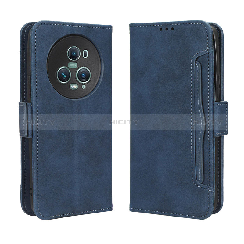 Coque Portefeuille Livre Cuir Etui Clapet BY3 pour Huawei Honor Magic5 Pro 5G Bleu Plus