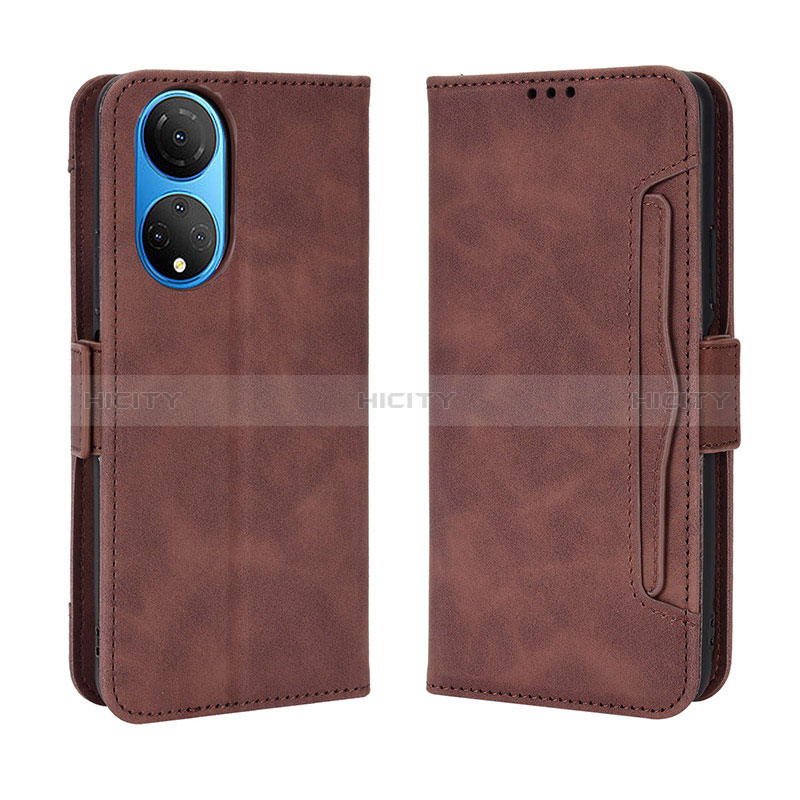 Coque Portefeuille Livre Cuir Etui Clapet BY3 pour Huawei Honor X7 Marron Plus