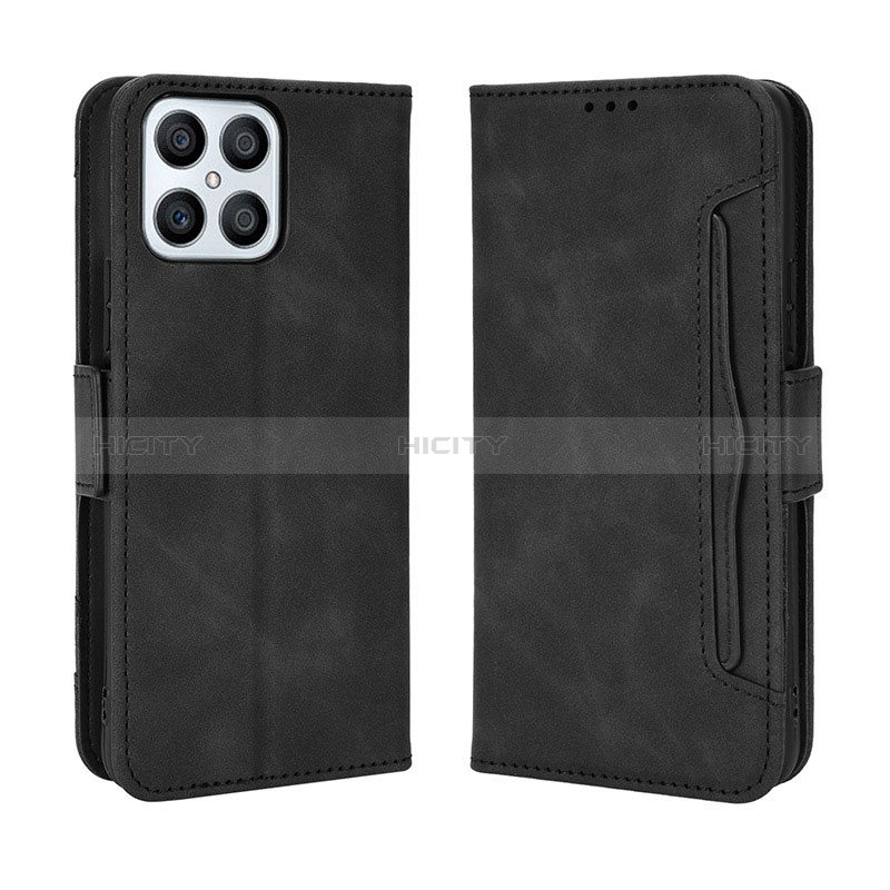 Coque Portefeuille Livre Cuir Etui Clapet BY3 pour Huawei Honor X8 4G Noir Plus