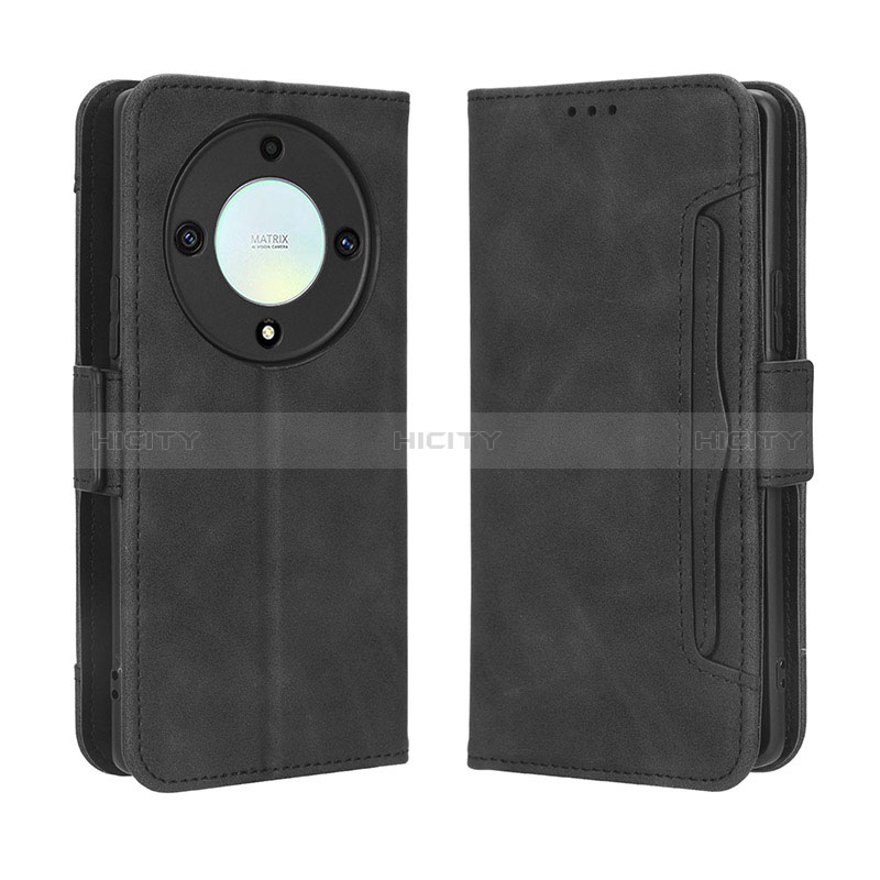 Coque Portefeuille Livre Cuir Etui Clapet BY3 pour Huawei Honor X9a 5G Noir Plus