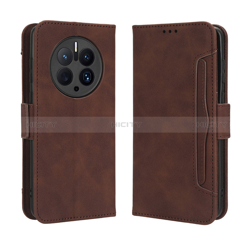 Coque Portefeuille Livre Cuir Etui Clapet BY3 pour Huawei Mate 50 Pro Marron Plus