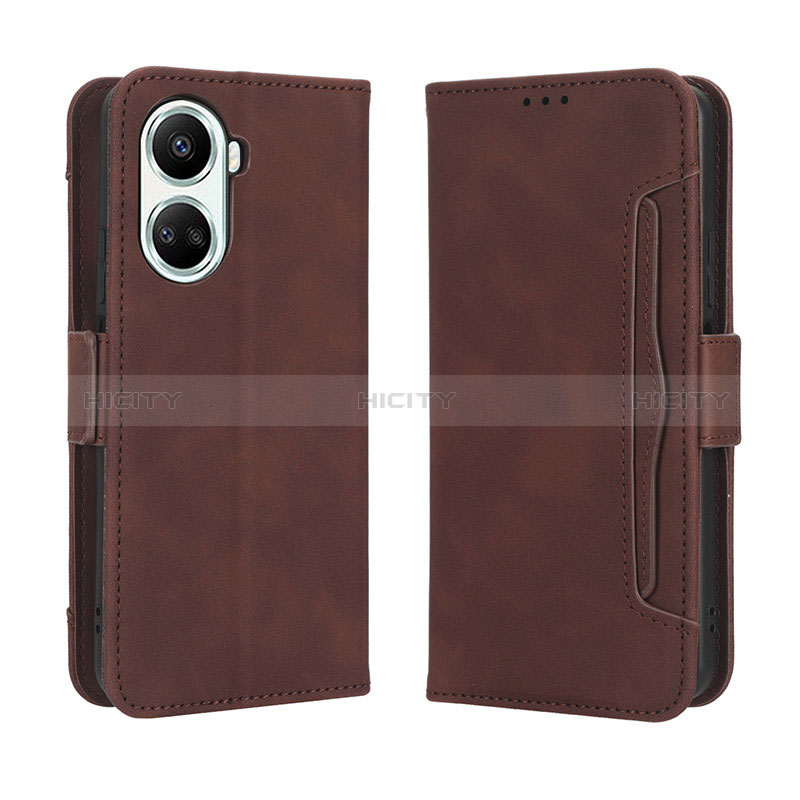 Coque Portefeuille Livre Cuir Etui Clapet BY3 pour Huawei Nova 10 SE Marron Plus