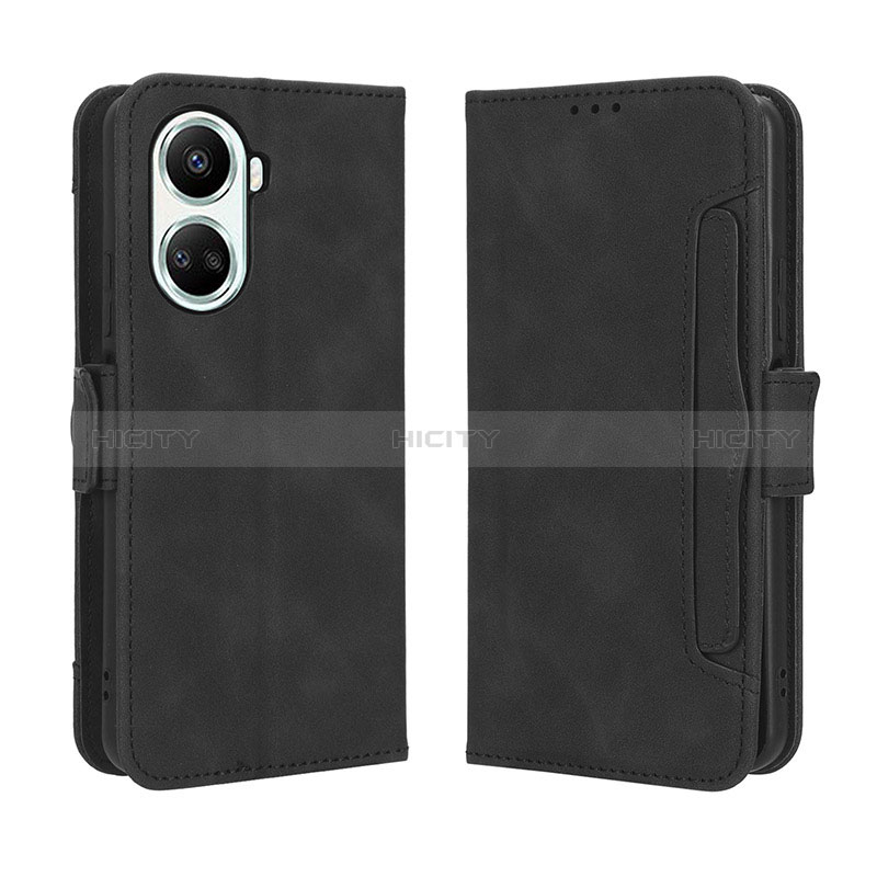 Coque Portefeuille Livre Cuir Etui Clapet BY3 pour Huawei Nova 10 SE Noir Plus