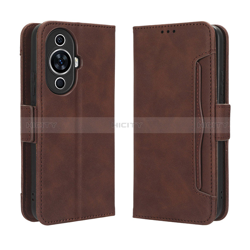 Coque Portefeuille Livre Cuir Etui Clapet BY3 pour Huawei Nova 11 Marron Plus