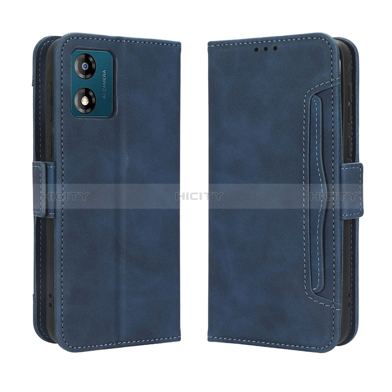 Coque Portefeuille Livre Cuir Etui Clapet BY3 pour Motorola Moto E13 Bleu Plus